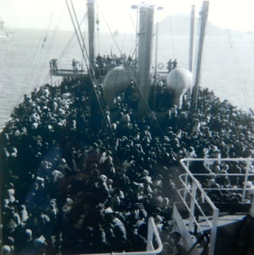 Refugees are on board the Meredith Victory. (Bob Lunney)